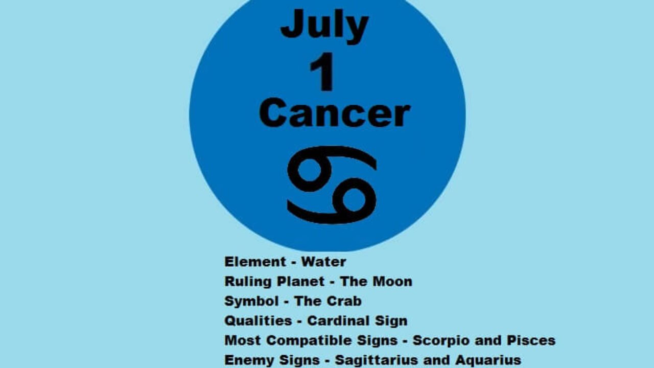 July 1 Zodiac Sign What Zodiac Sign Is July 1 July 1 Zodiac Sign Cancer Birthday